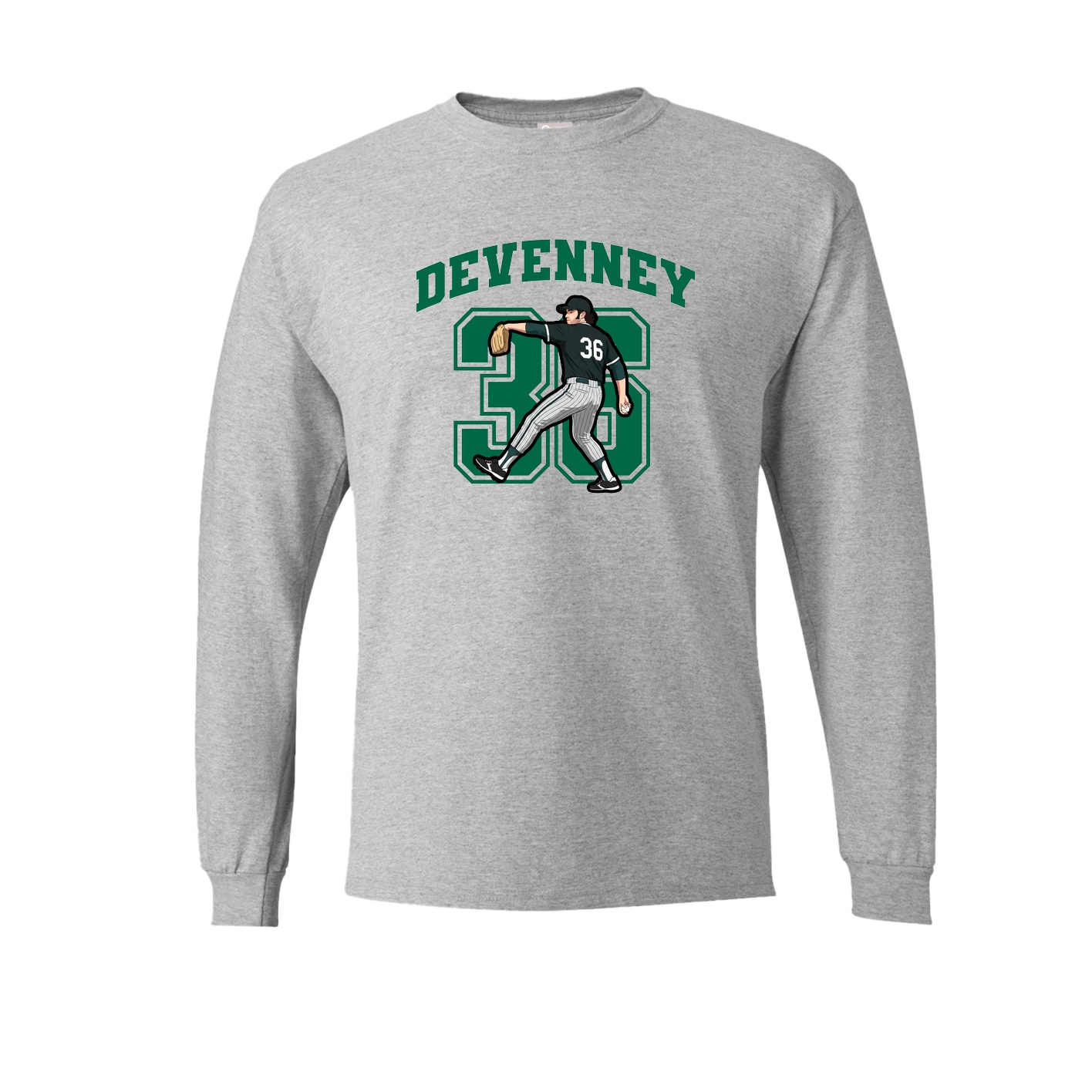 Long Sleeve Tee — Number in Grey