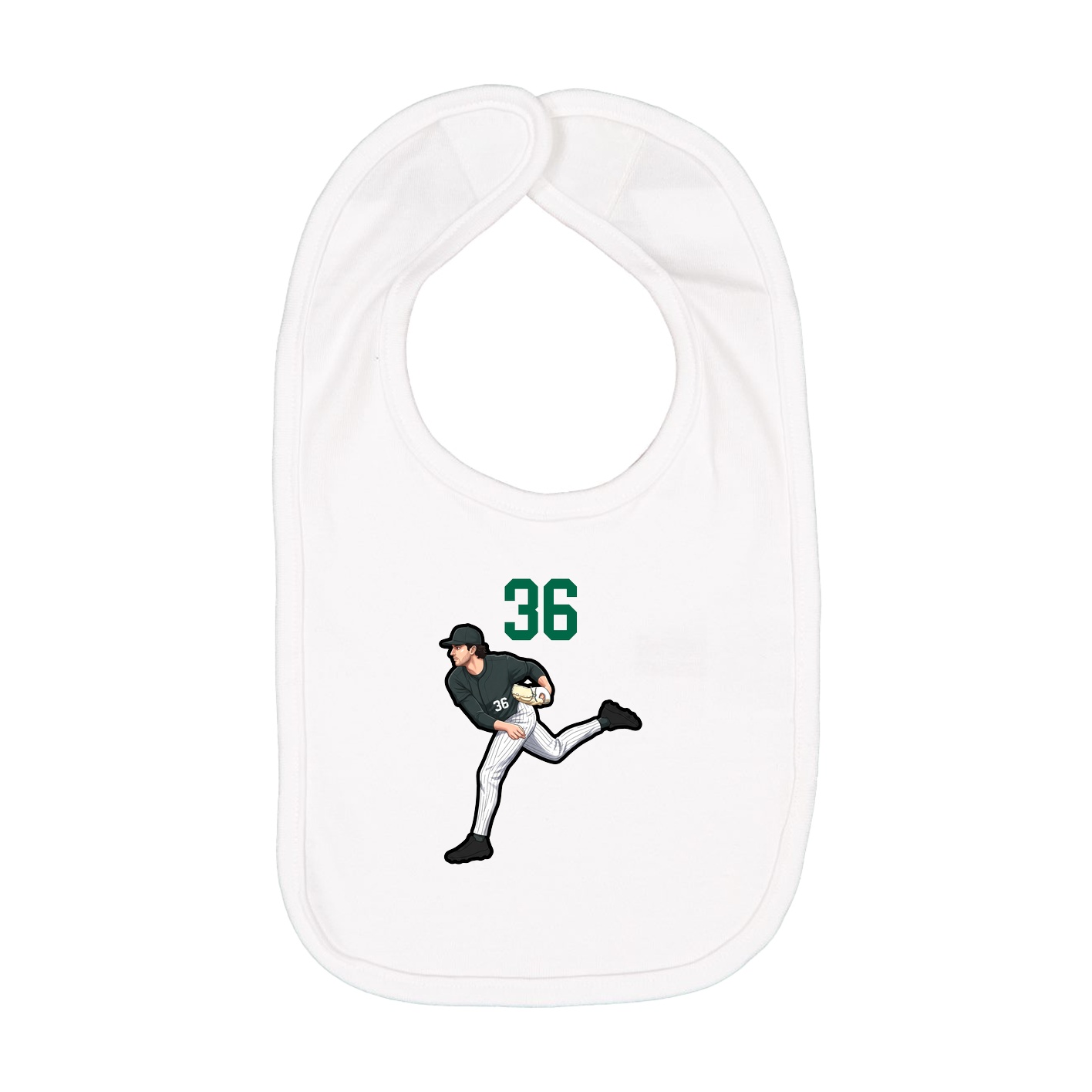 Infant Bib — Number Top in White