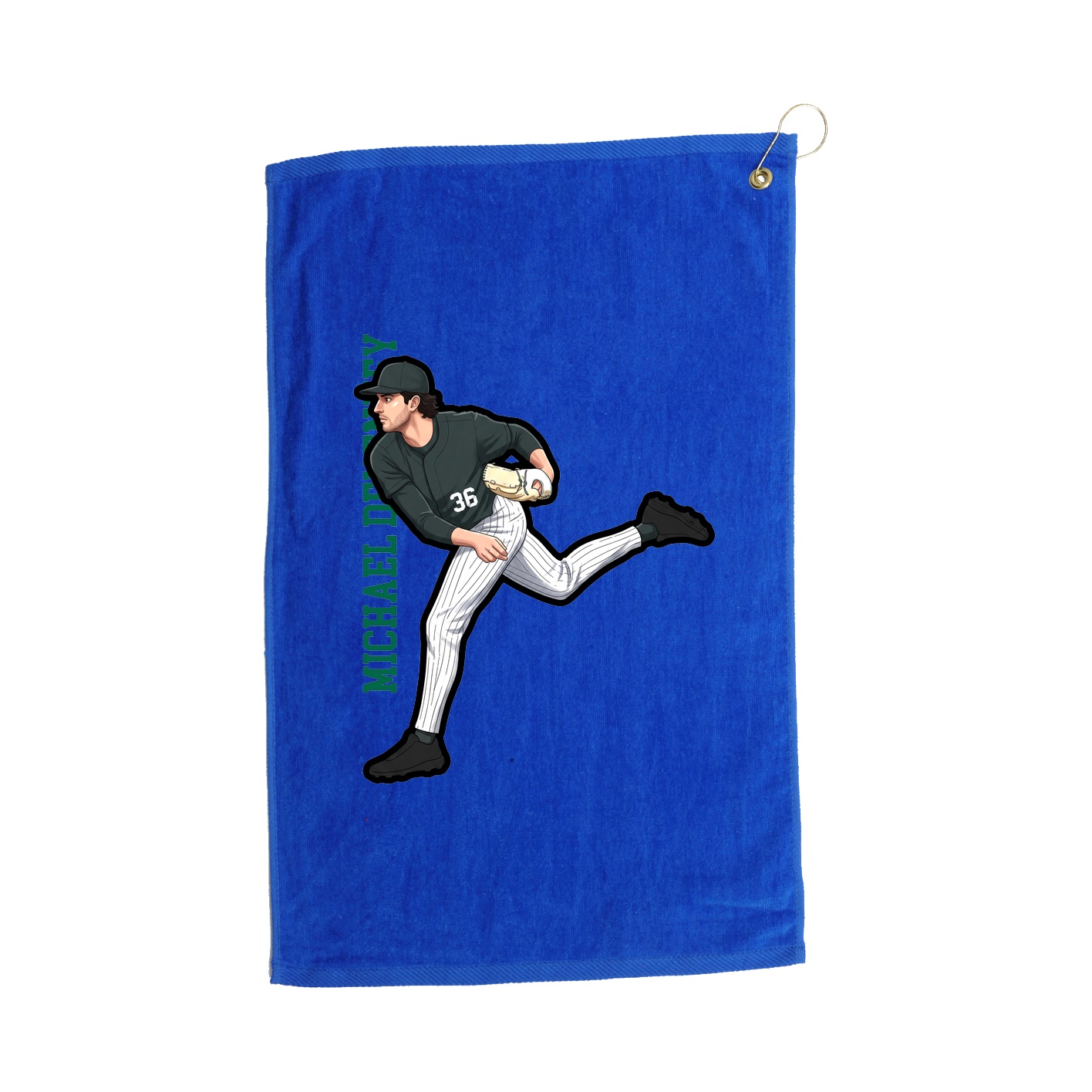 Golf Towel — Name Vertical in Royal