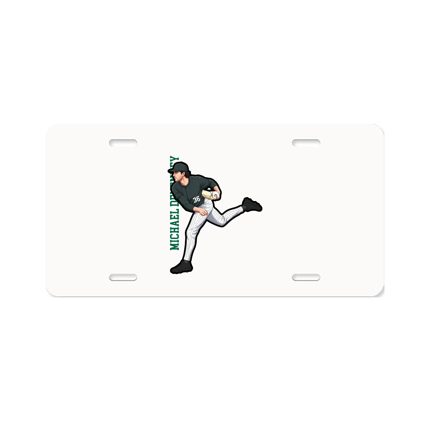 License Plate — Name Vertical in Classic