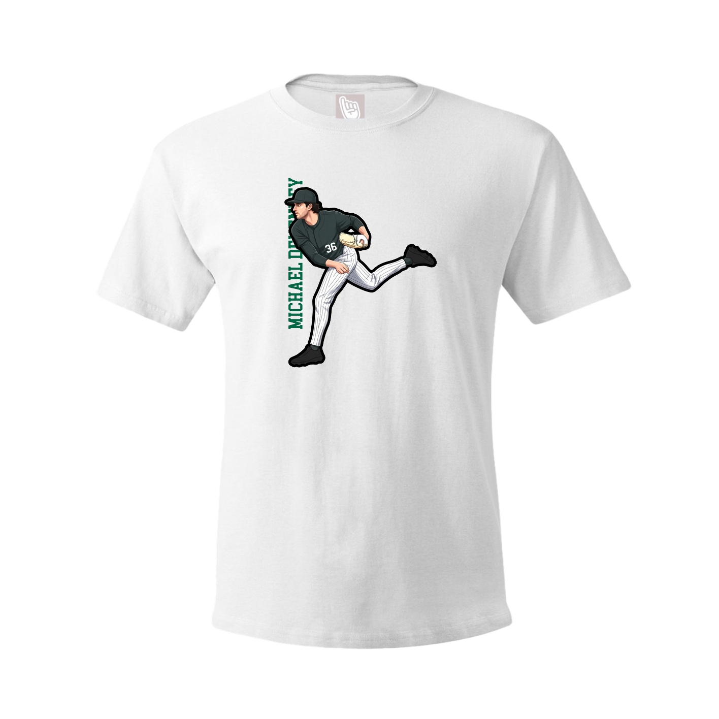 Youth Tee — Name Vertical in White