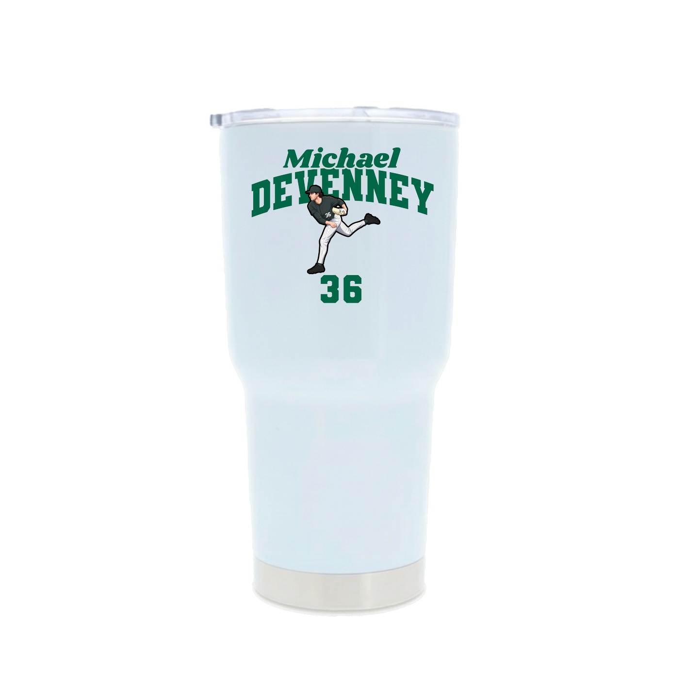 30oz Stainless Steel Tumbler — Signature Arch in White