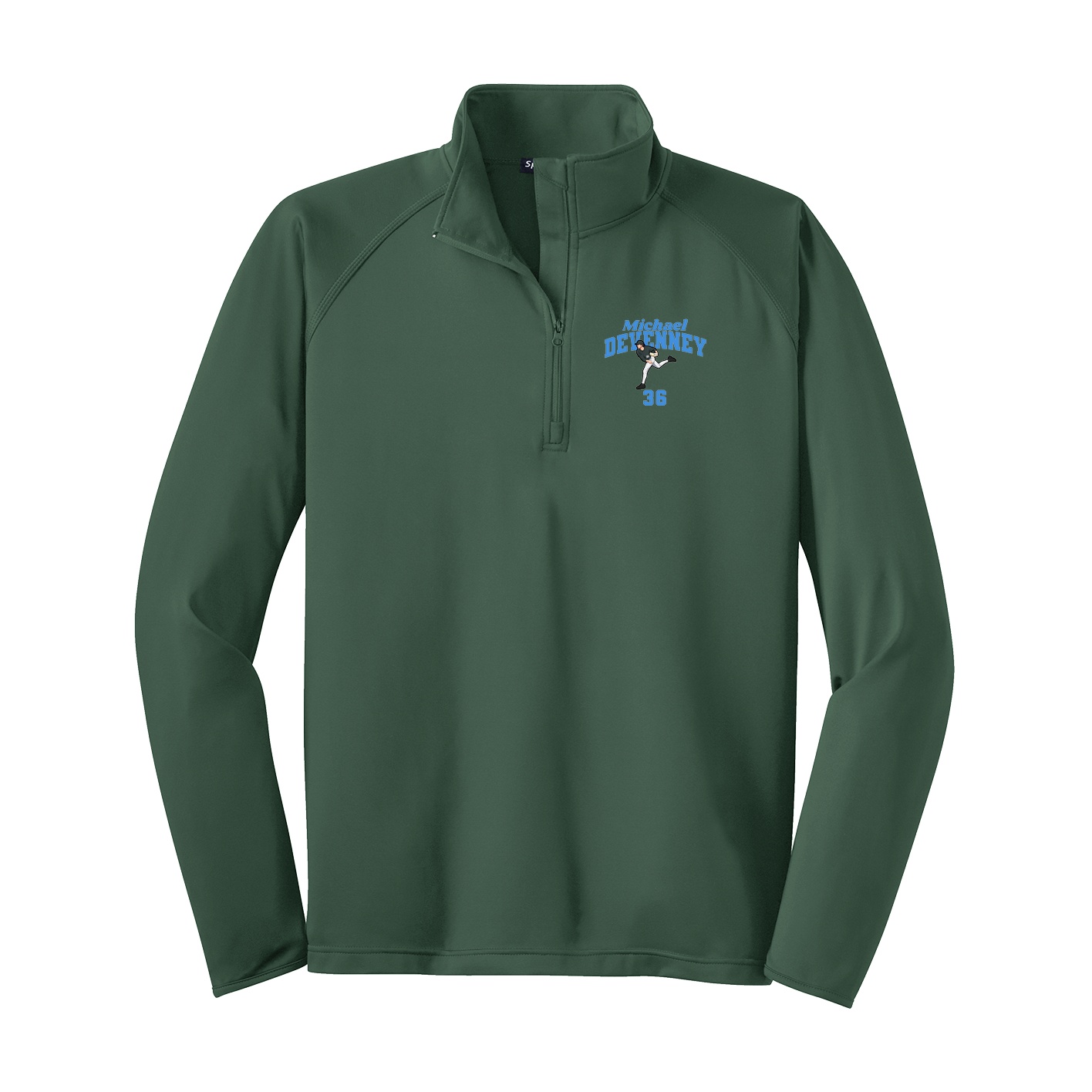 Q-Zip Pullover — Signature Arch in Green