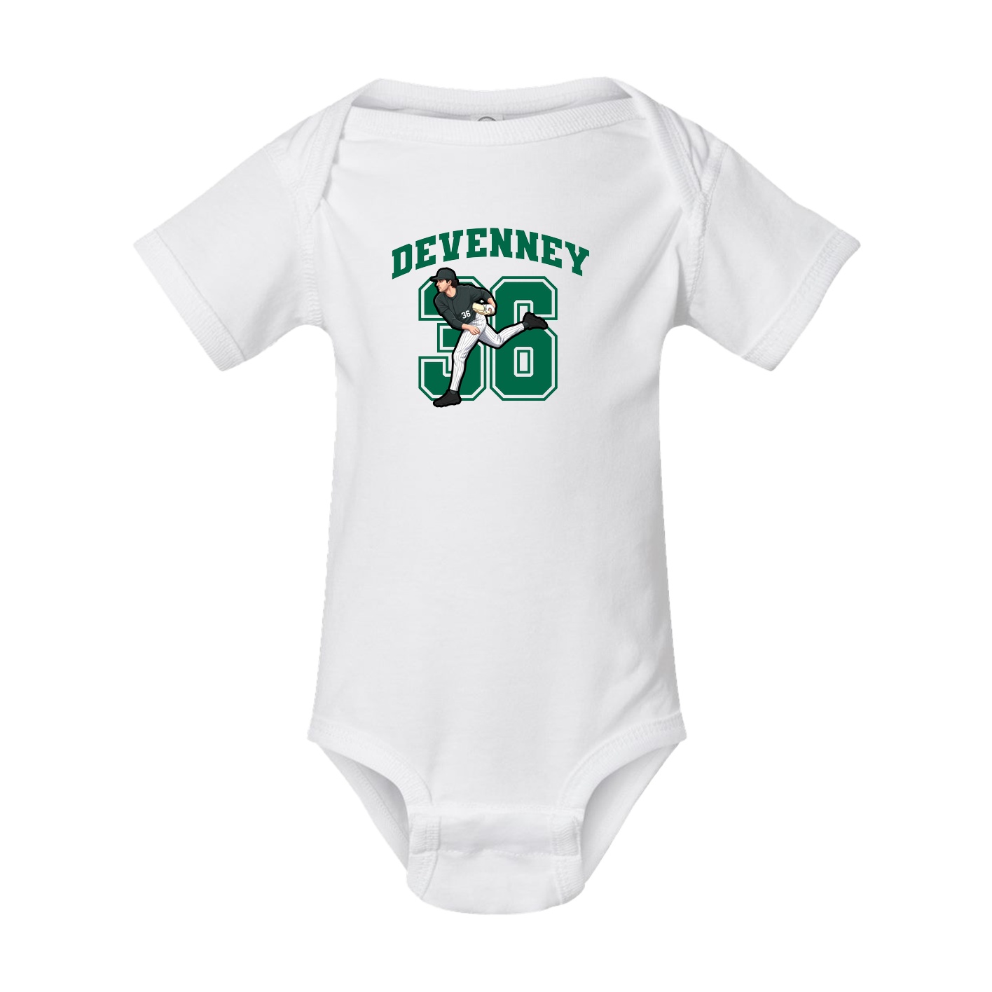 Baby Onesie — Number in White