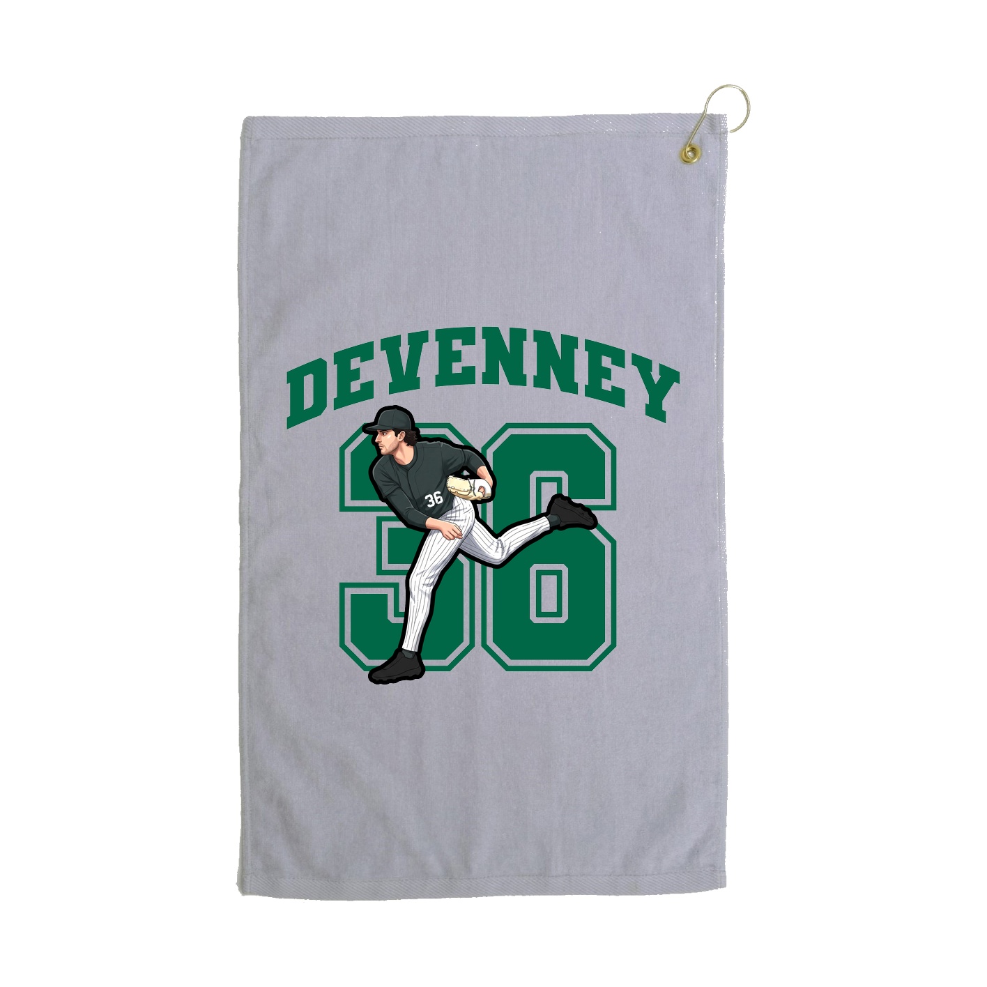 Golf Towel — Number in Grey