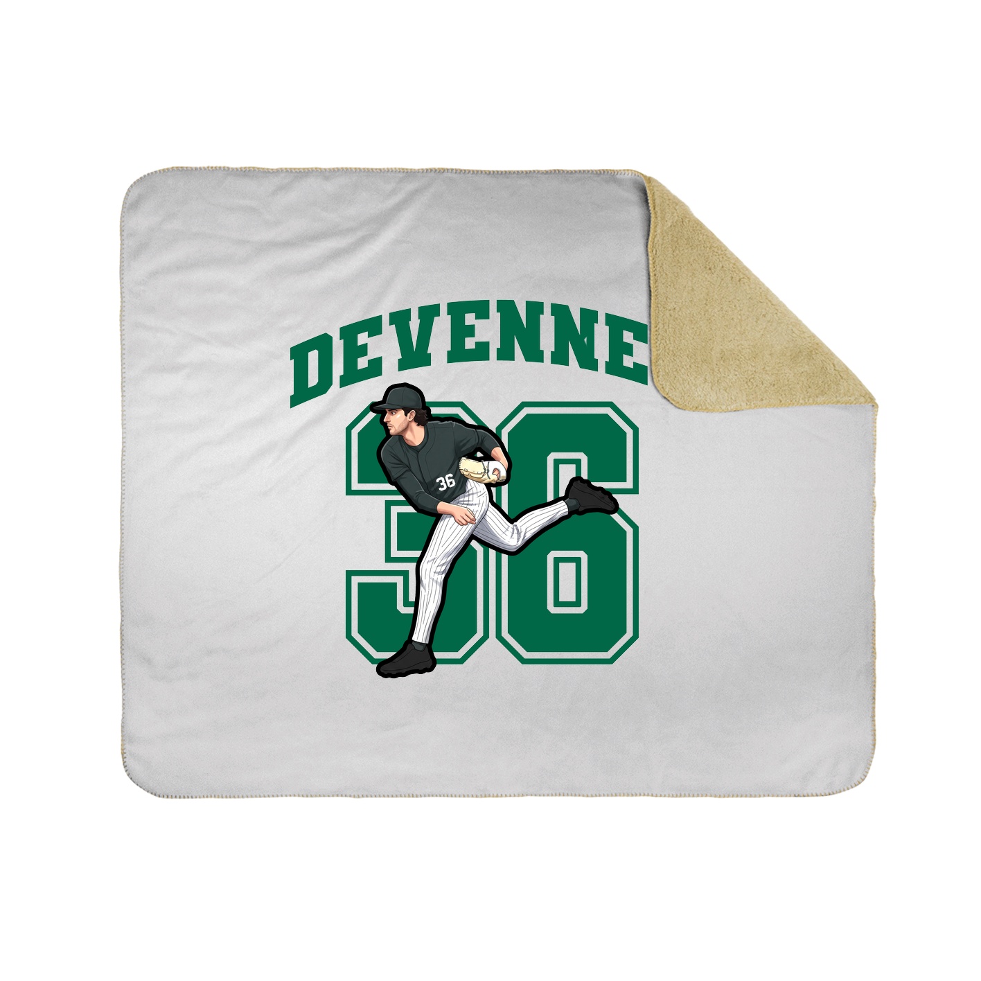 Throw Blanket — Number in White