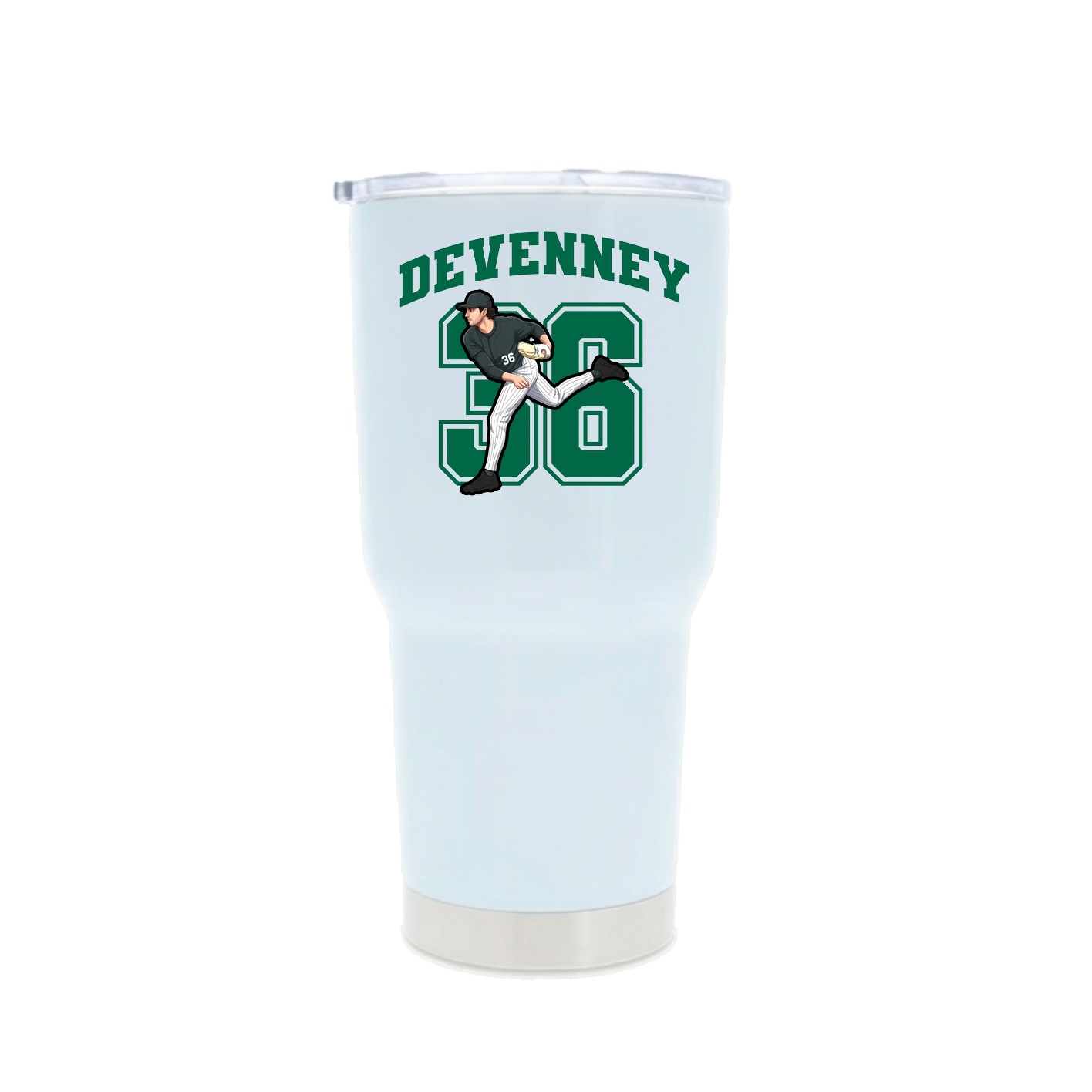 30oz Stainless Steel Tumbler — Number in White