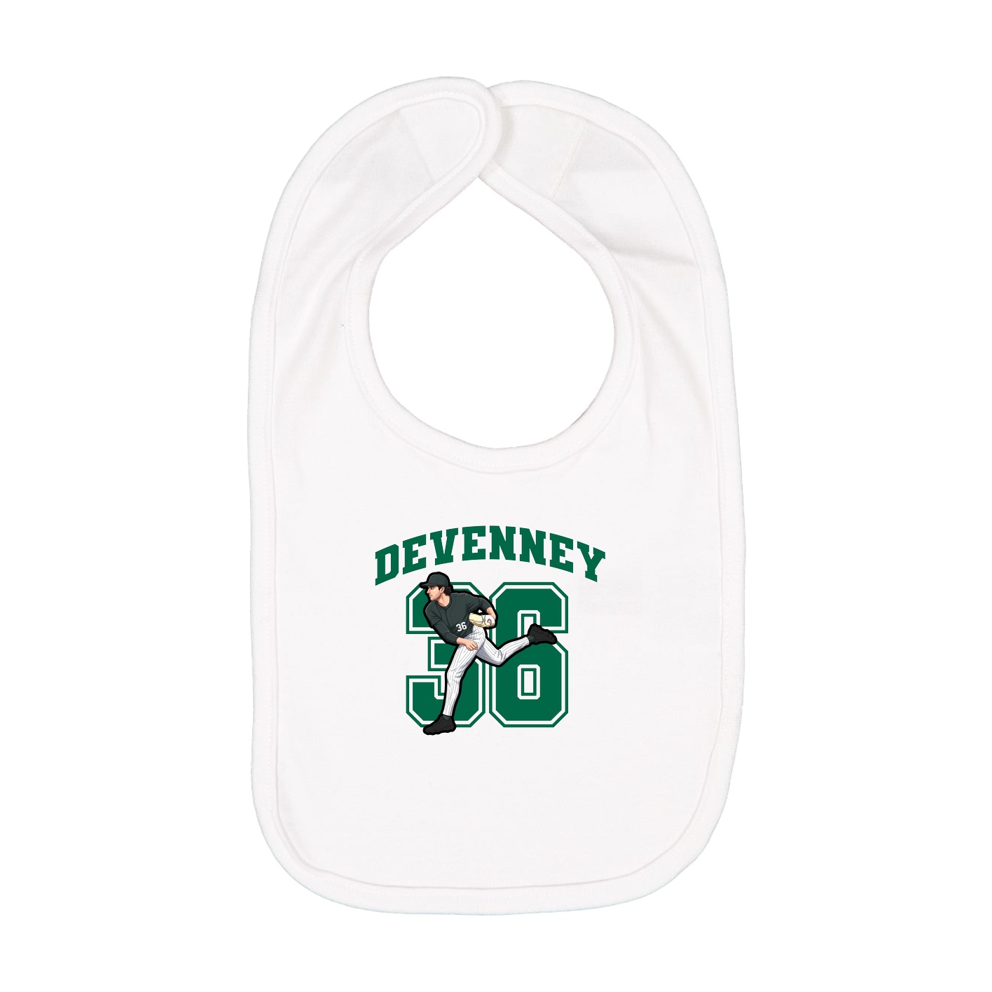 Infant Bib — Number in White