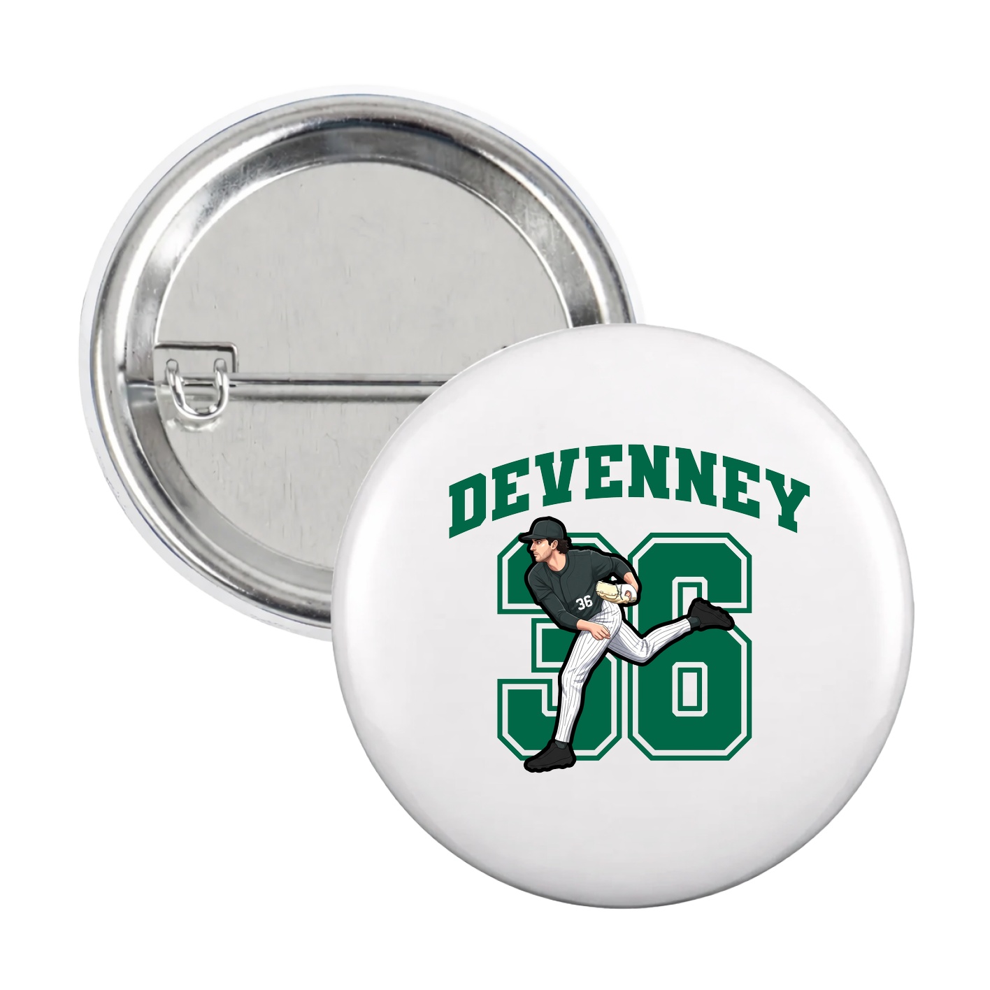 Game Day Button — Number in White