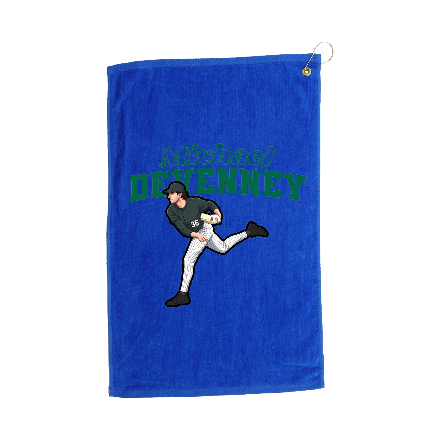 Golf Towel — Name Arch in Royal