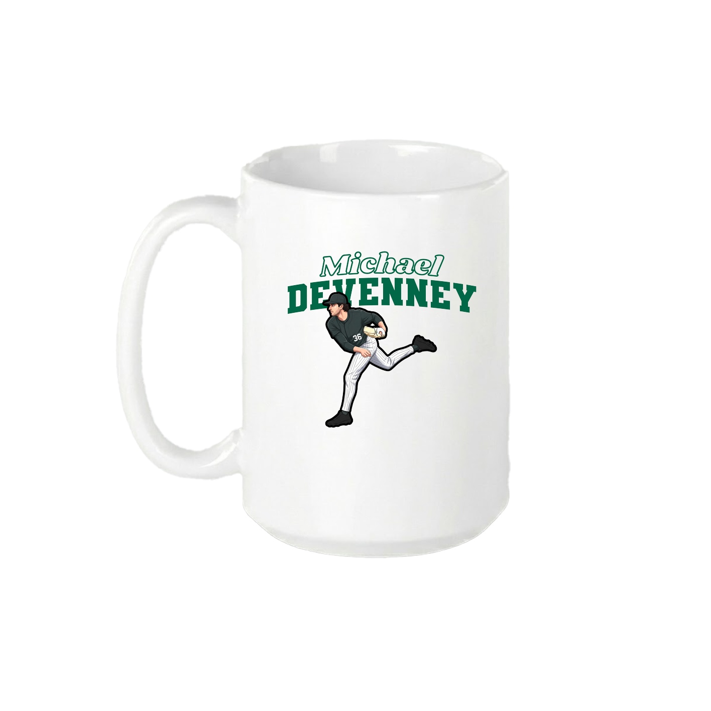 15oz Coffee Mug — Name Arch in White