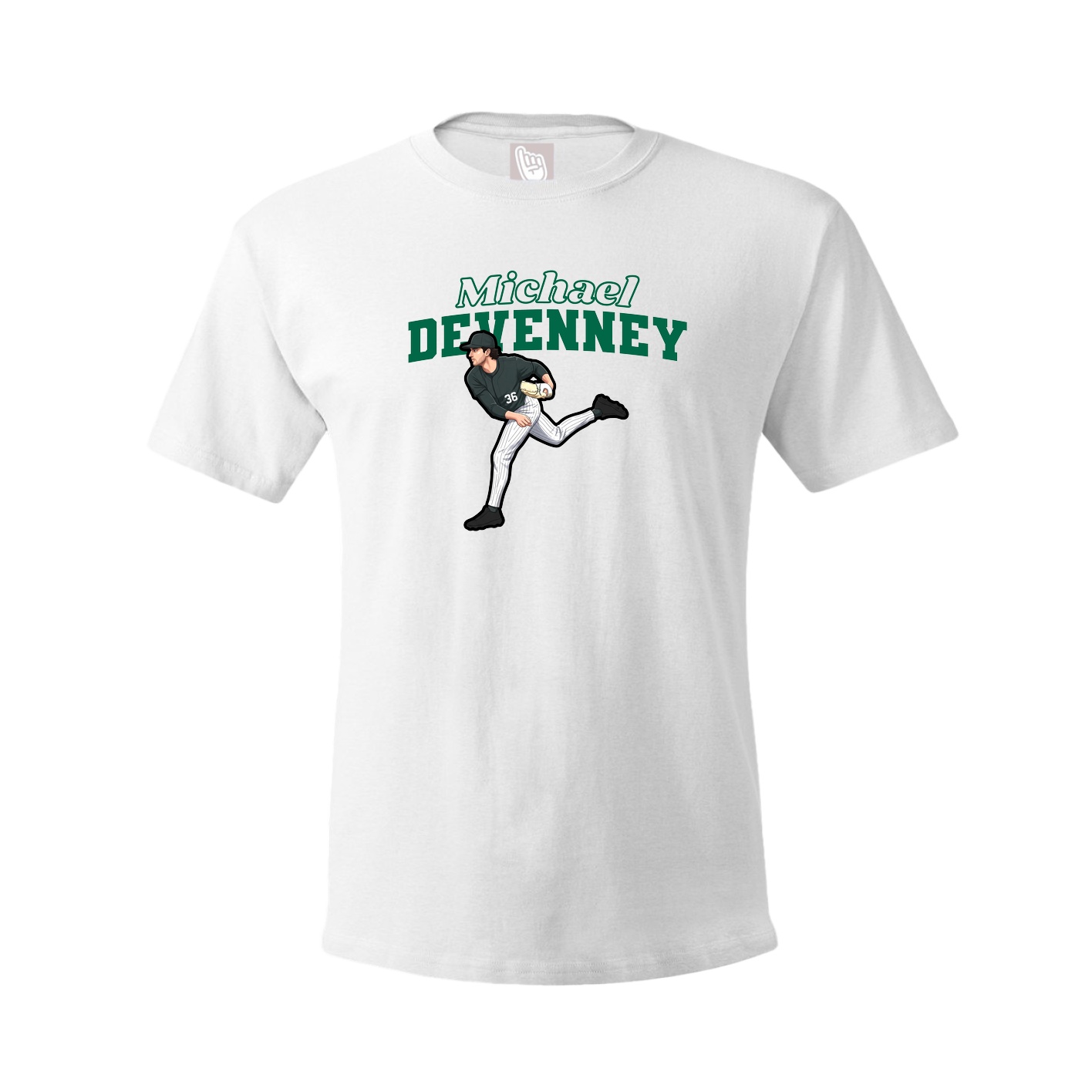 Youth Tee — Name Arch in White