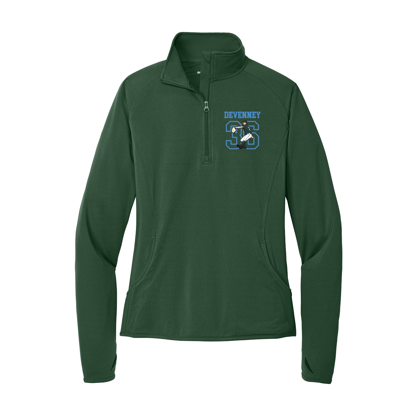 Women's Q-Zip Pullover — Shirsey in Green