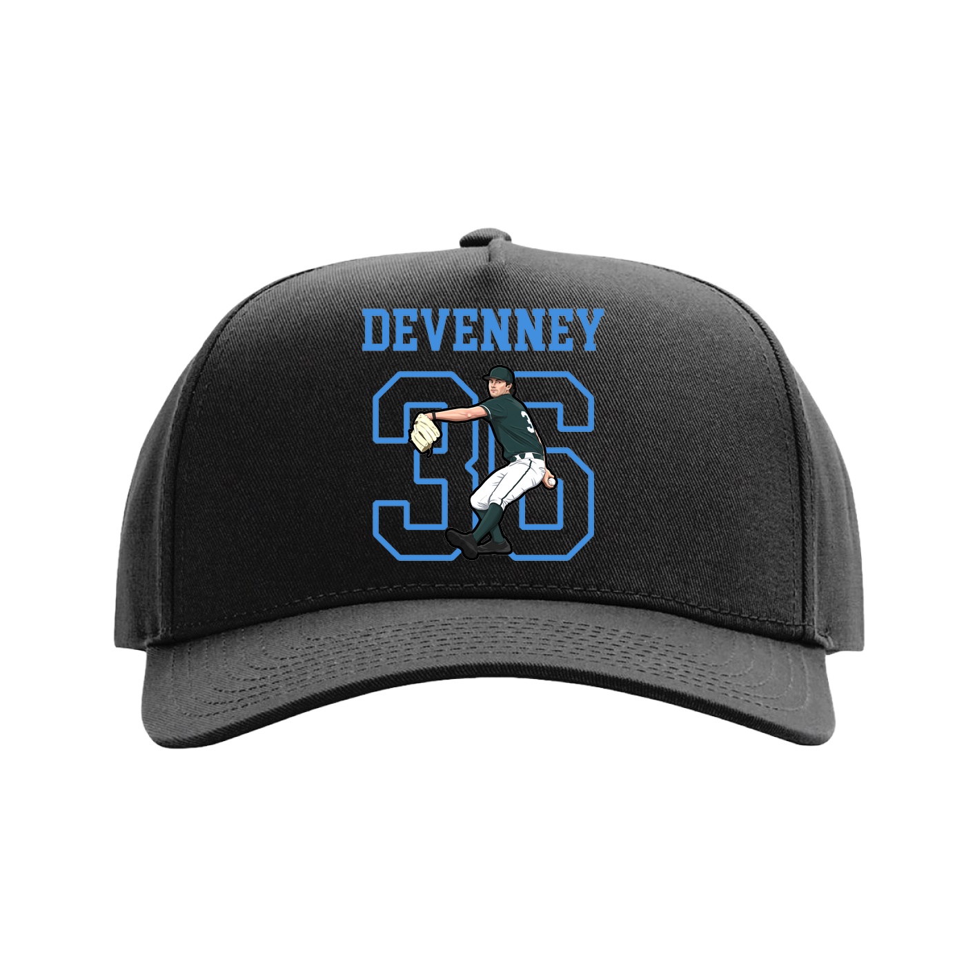 Full Fabric Five-Panel Champ Cap — Shirsey in Black