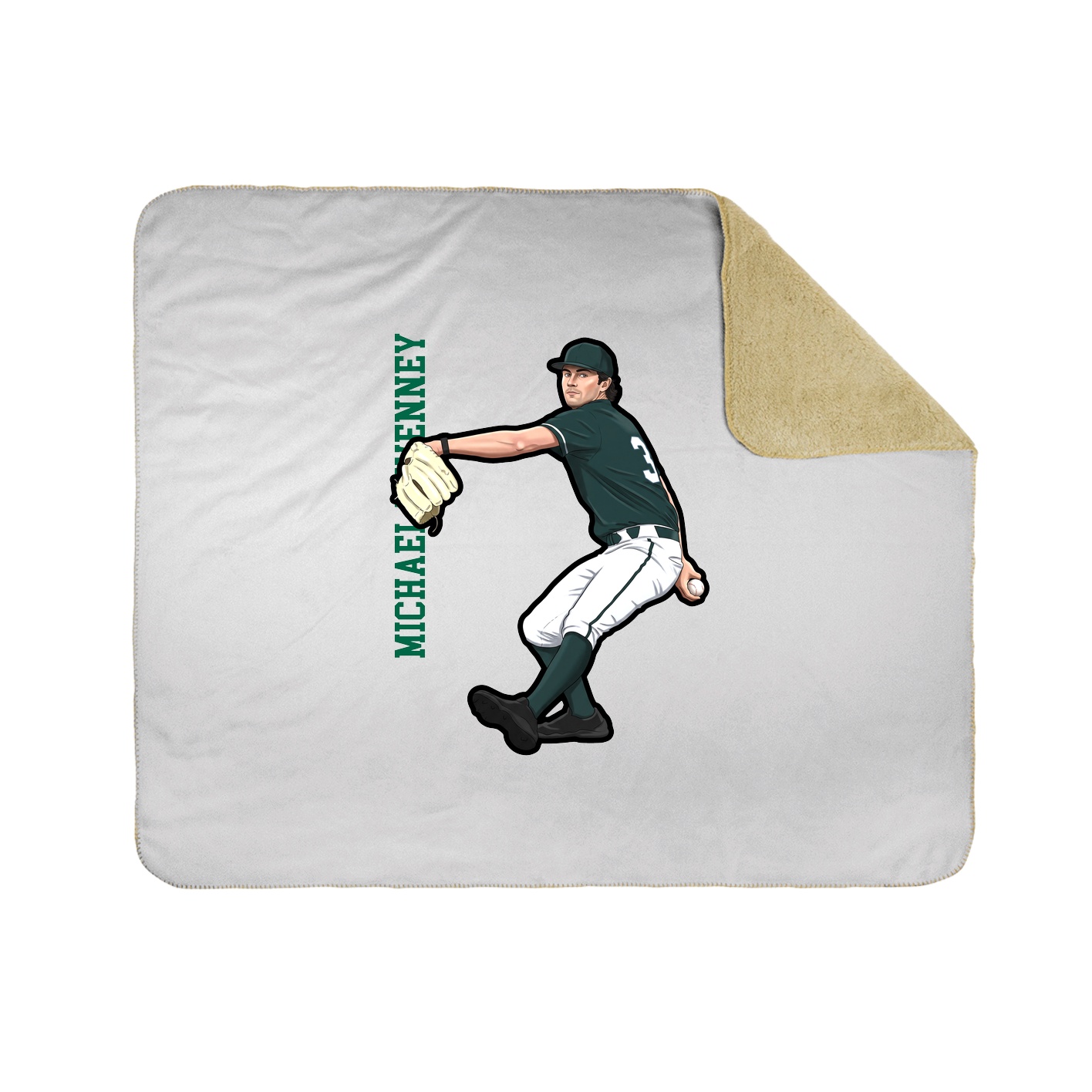 Throw Blanket — Name Vertical in White