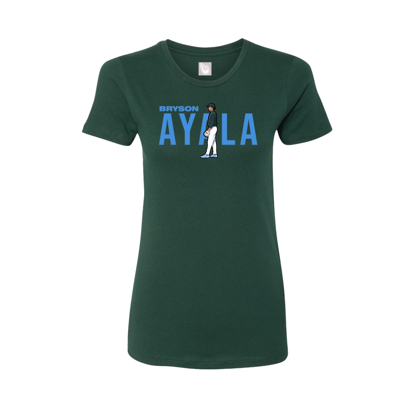 Fitted Women's Tee — Player Name in Green