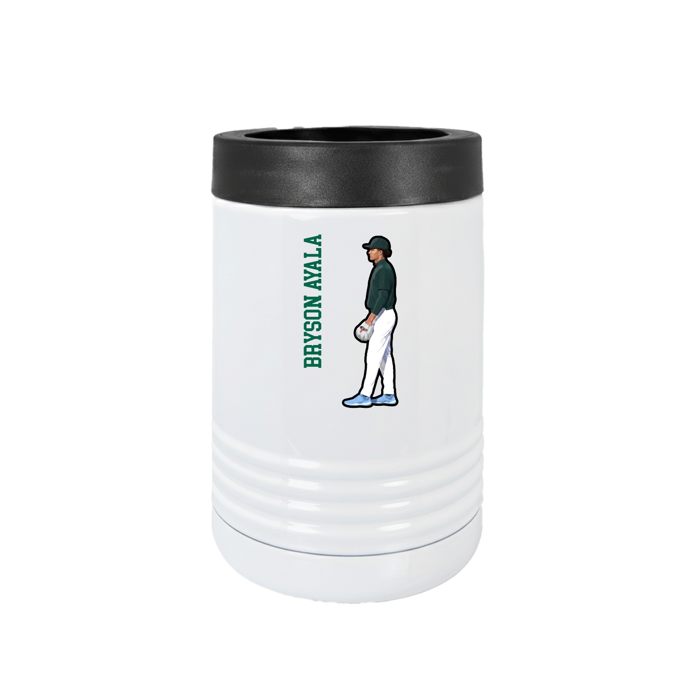 Beverage Holder — Name Vertical in White