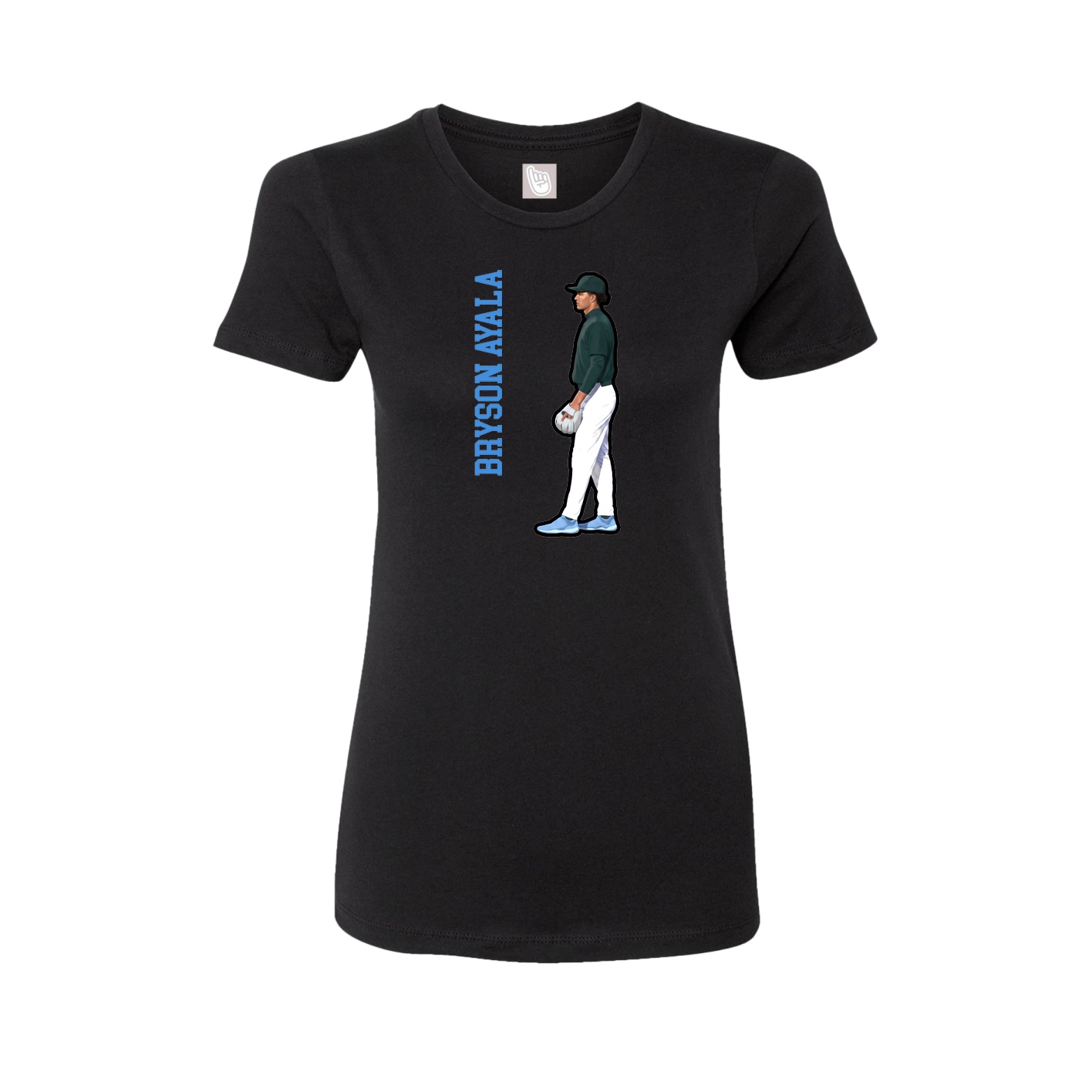Fitted Women's Tee — Name Vertical in Black