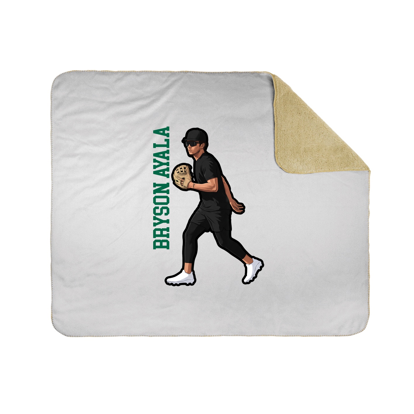 Throw Blanket — Name Vertical in White