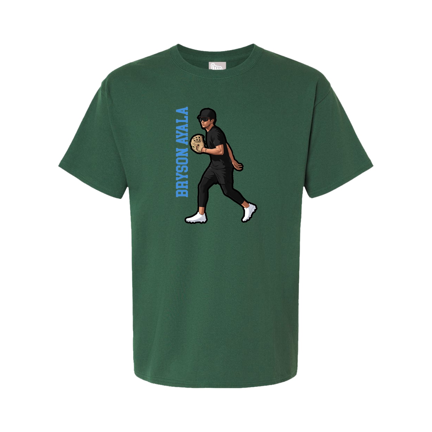 Youth Tee — Name Vertical in Green