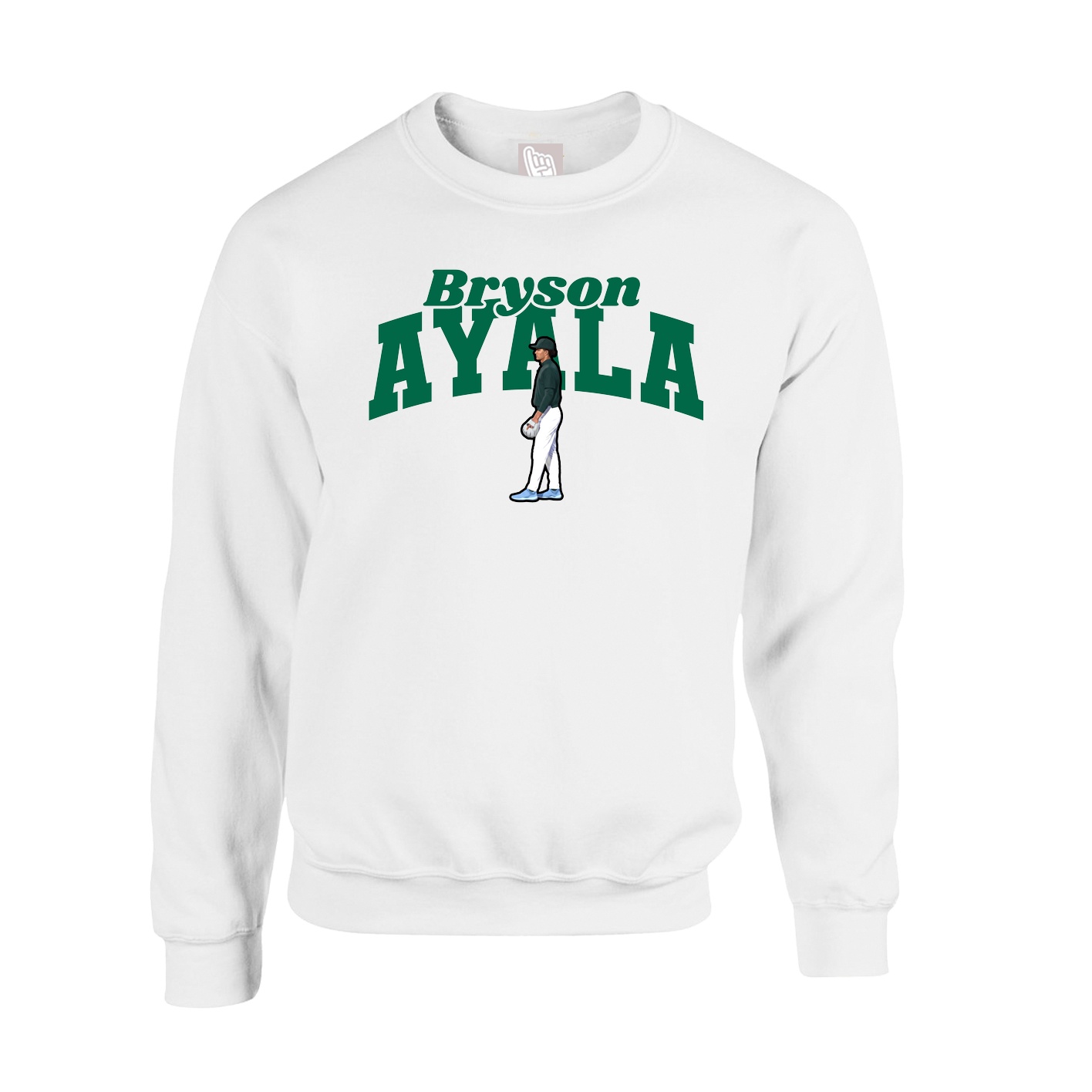 Fleece Crew — Signature Arch in White