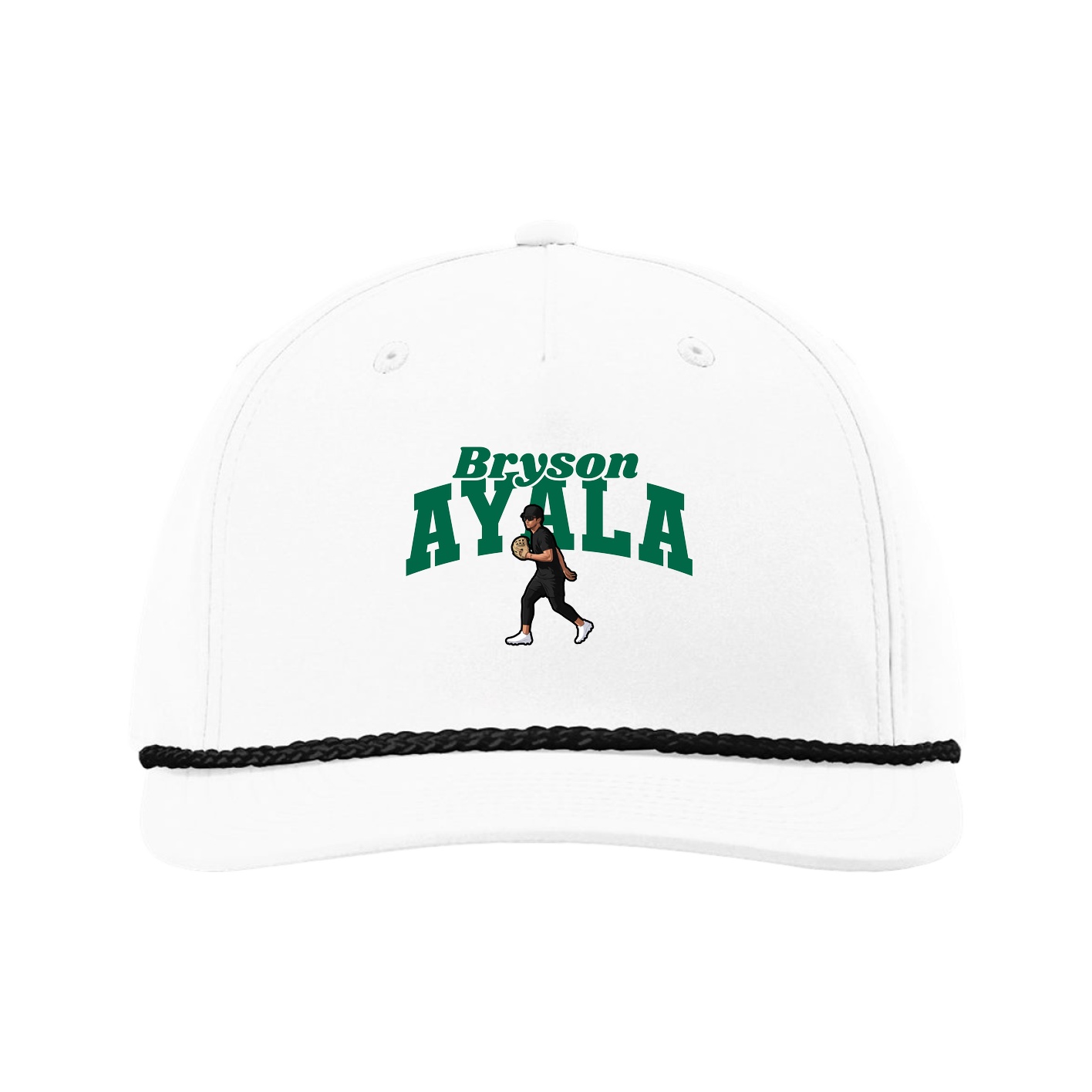 Five-Panel Classic Rope Cap — Signature Arch in White
