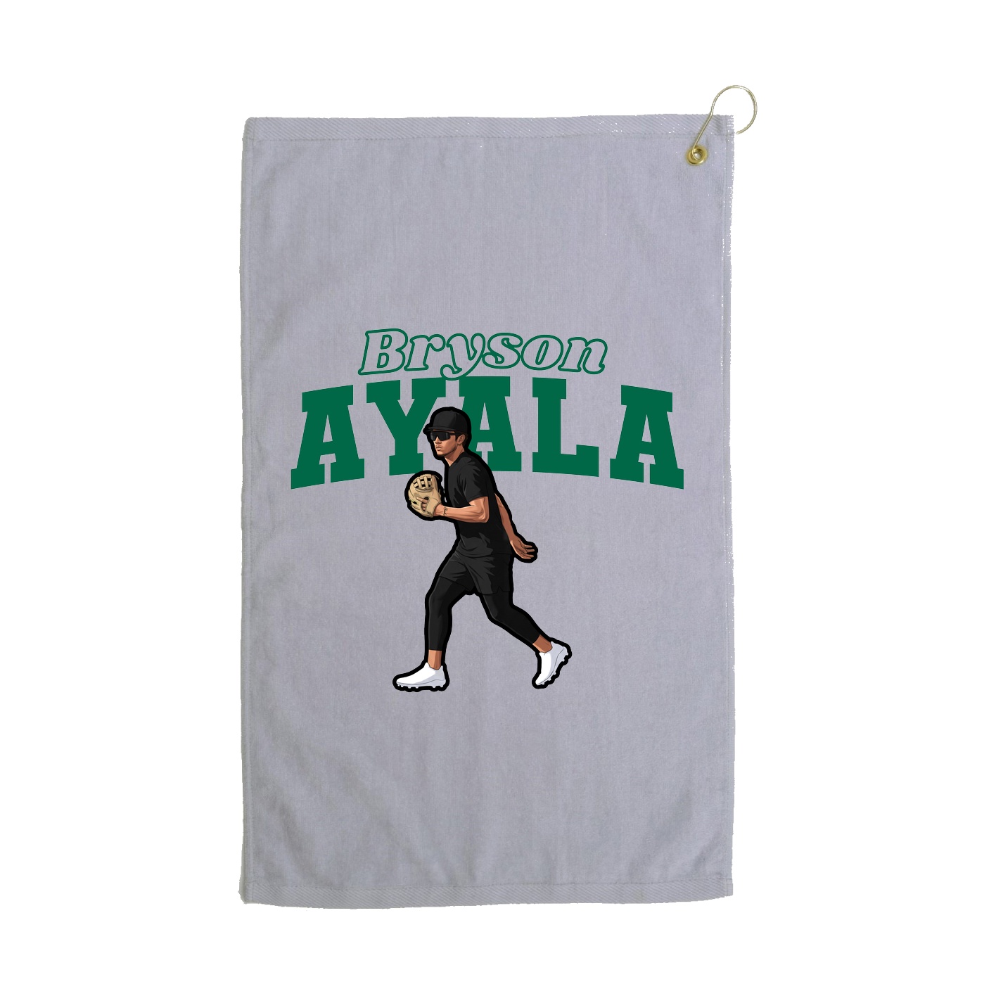 Golf Towel — Name Arch in Grey