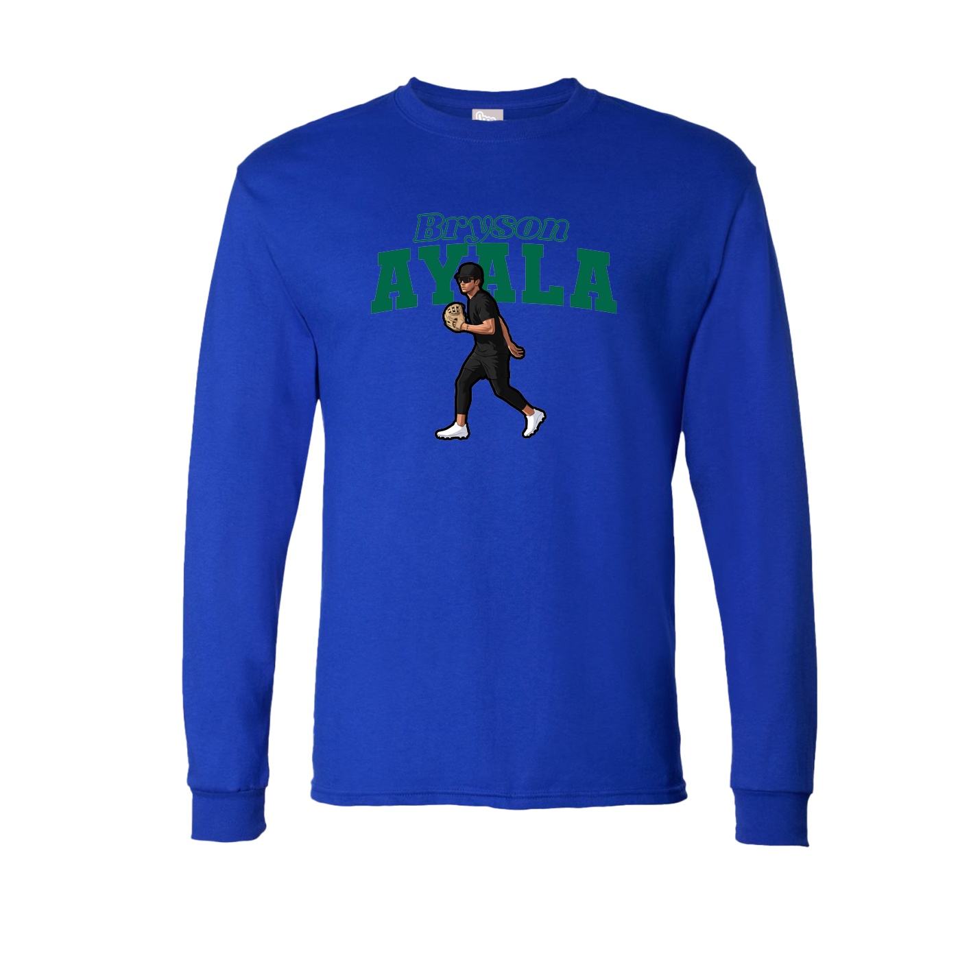 Long Sleeve Tee — Name Arch in Royal