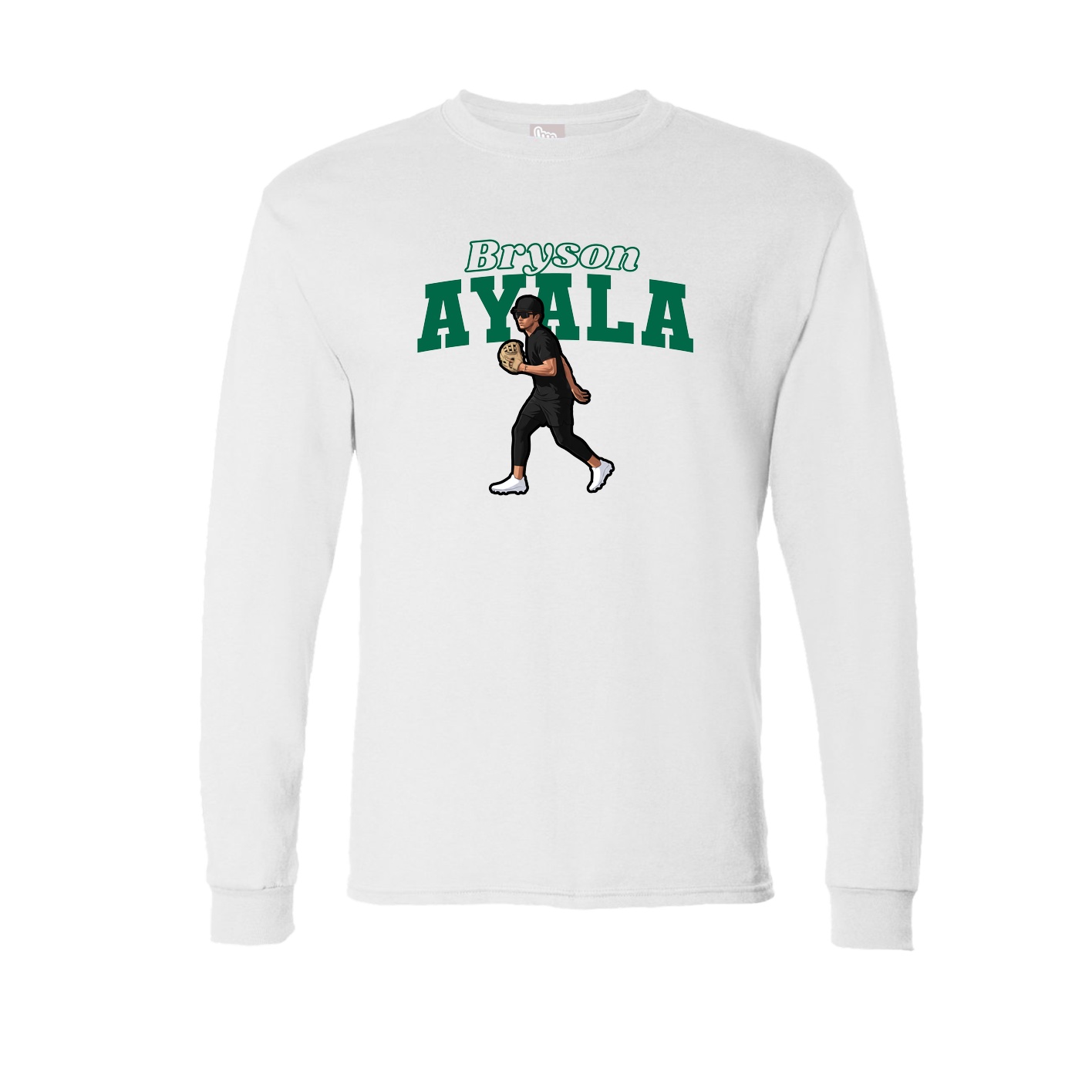 Long Sleeve Tee — Name Arch in White