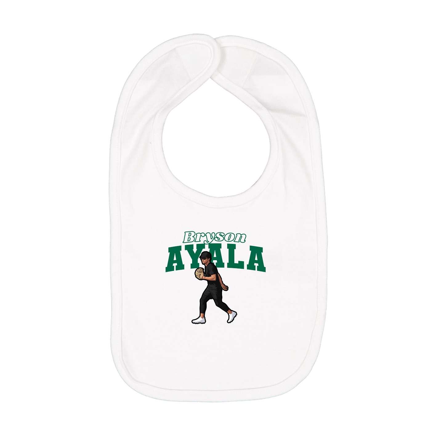 Infant Bib — Name Arch in White