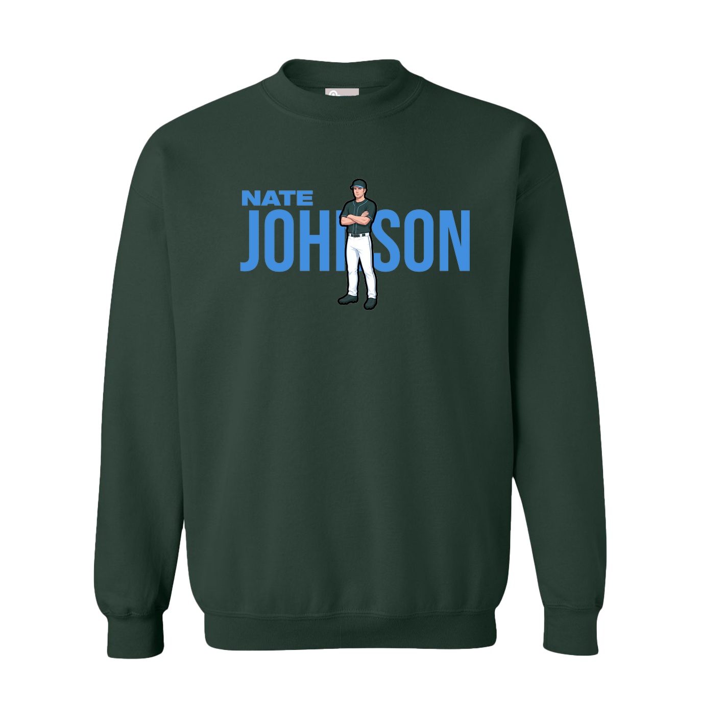 Fleece Crew — Player Name in Green