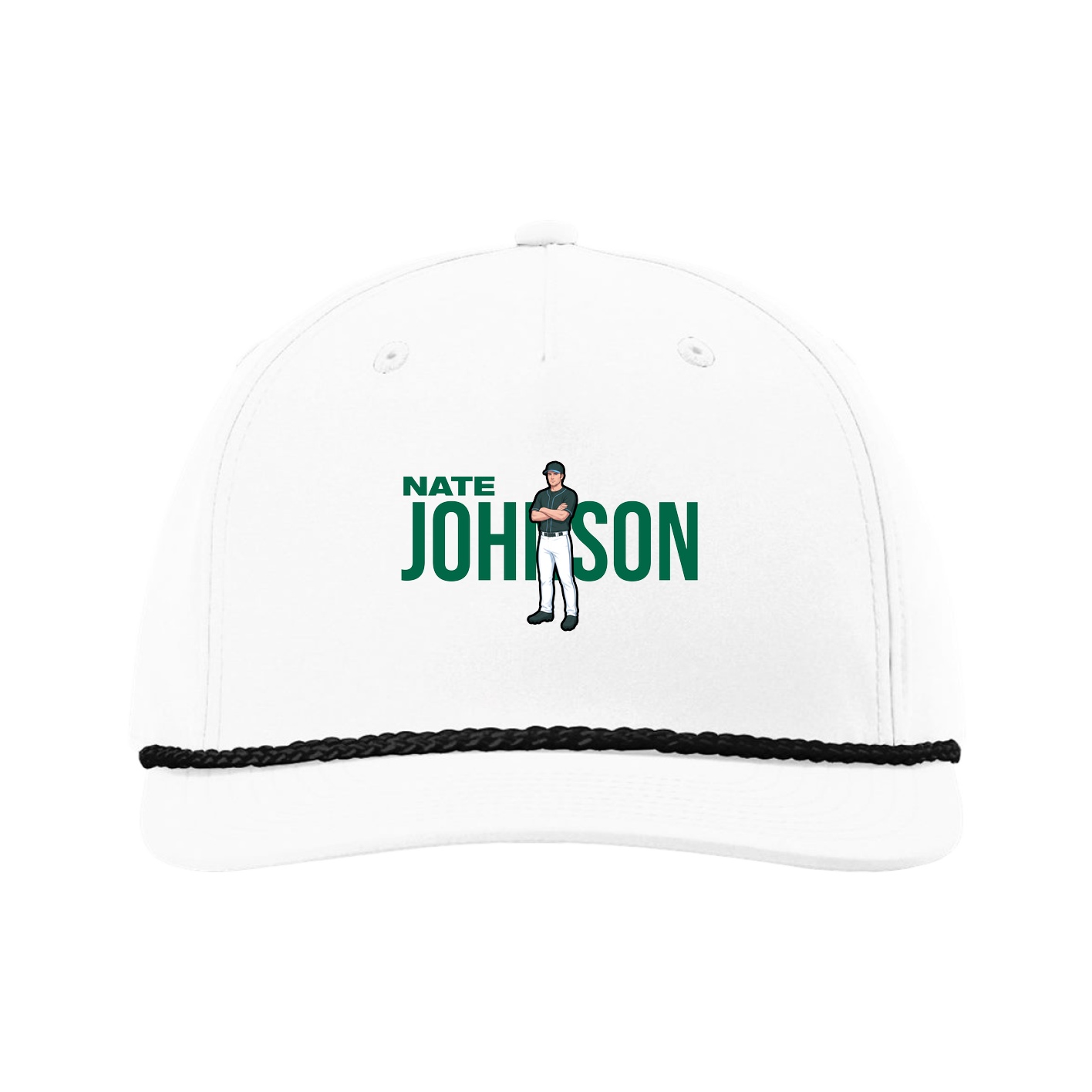 Five-Panel Classic Rope Cap — Player Name in White