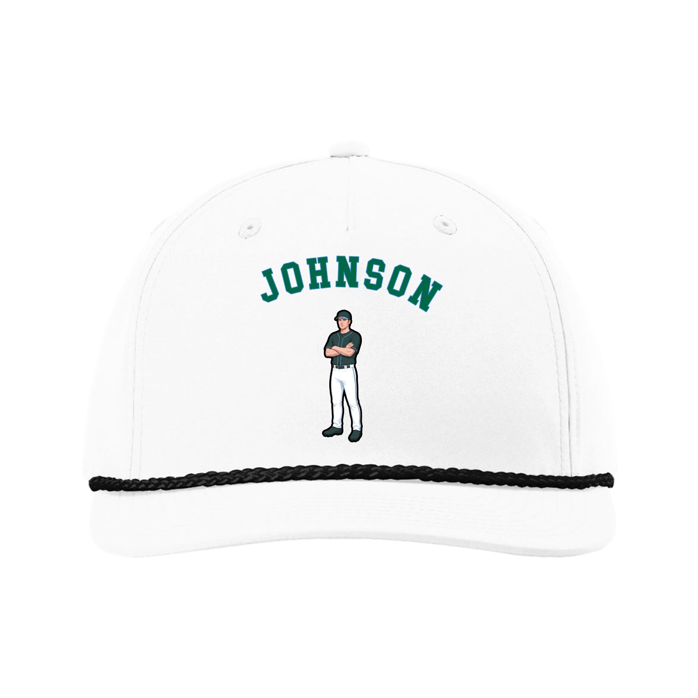 Five-Panel Classic Rope Cap — Shirsey Arch in White