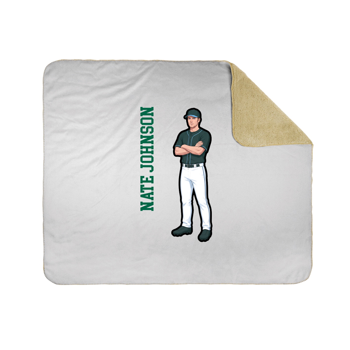 Throw Blanket — Name Vertical in White