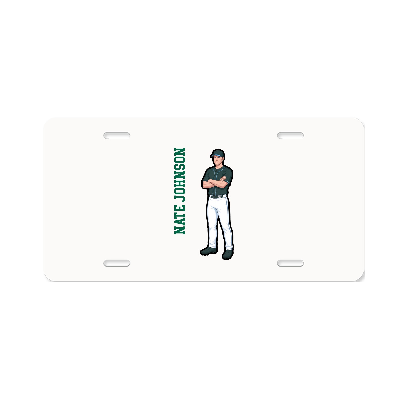 License Plate — Name Vertical in Classic