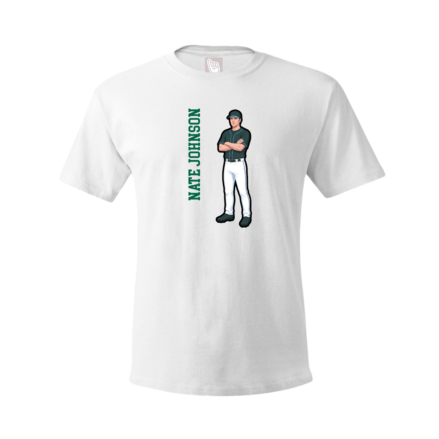 Tee — Name Vertical in White