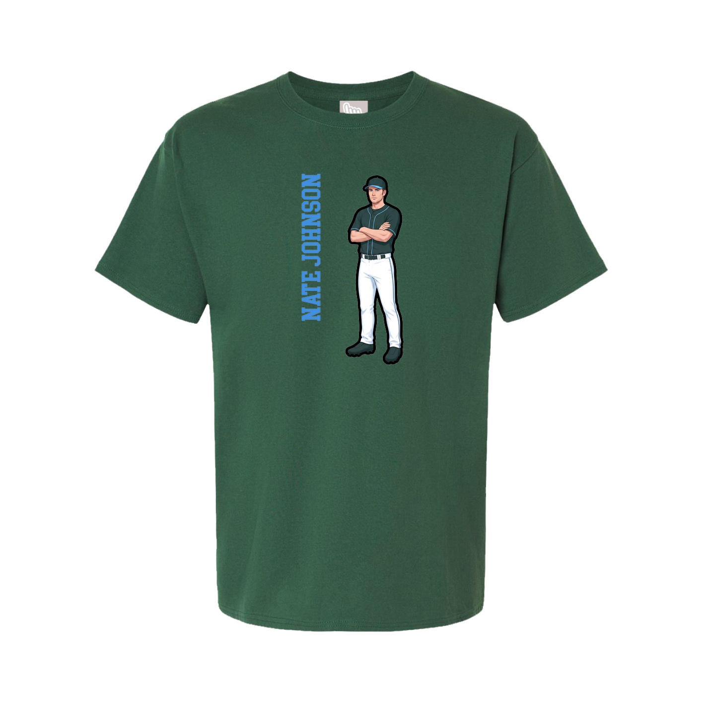 Youth Tee — Name Vertical in Green