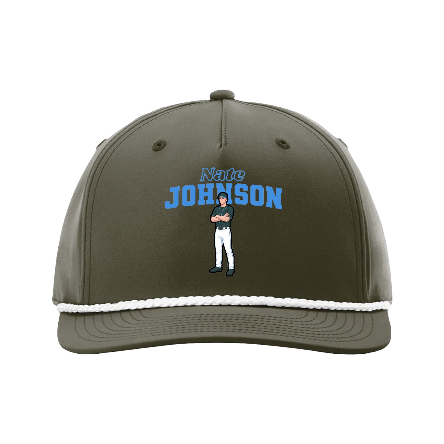Five-Panel Classic Rope Cap — Name Arch in Green