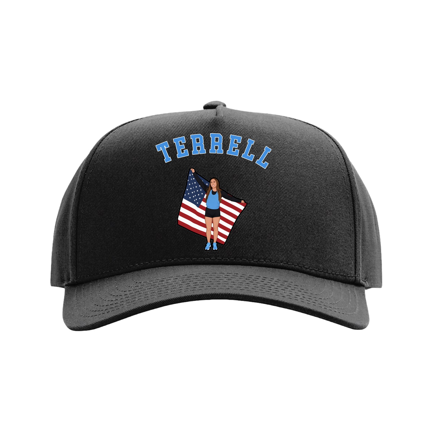 Full Fabric Five-Panel Champ Cap — Shirsey Arch in Black