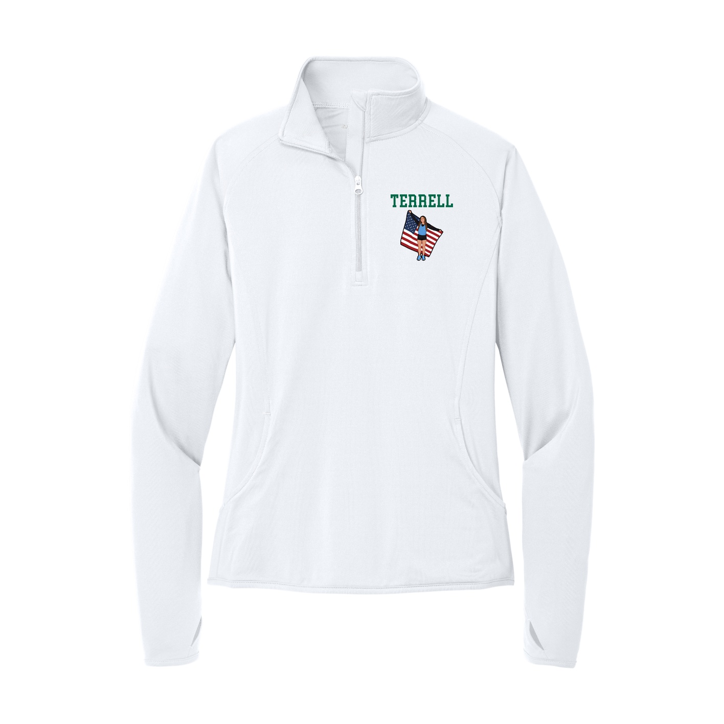 Women's Q-Zip Pullover — Shirsey in White