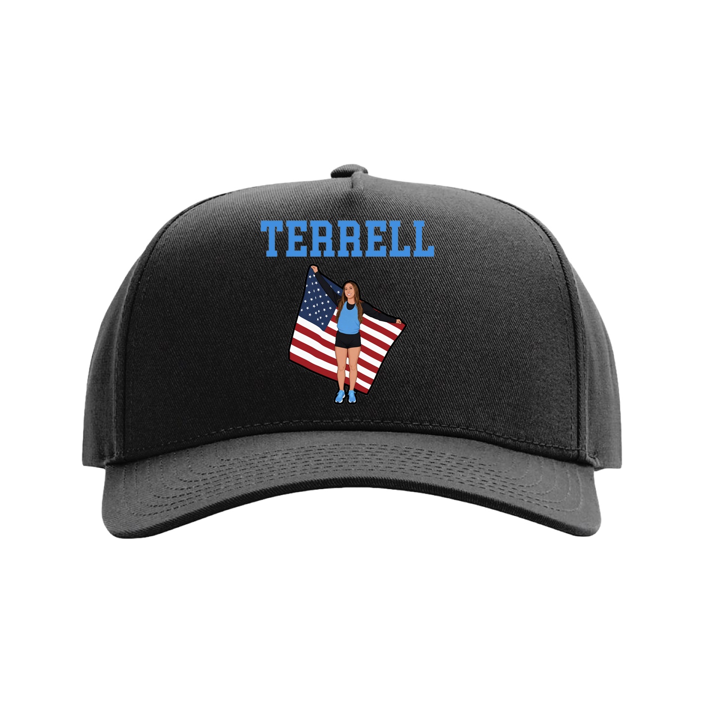 Full Fabric Five-Panel Champ Cap — Shirsey in Black