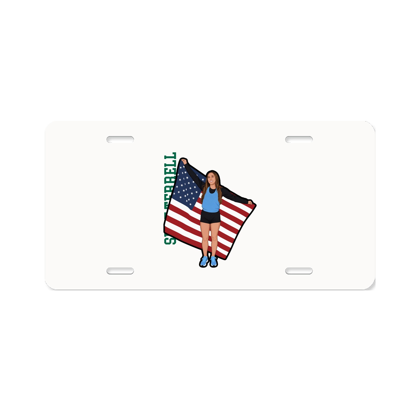 License Plate — Name Vertical in Classic
