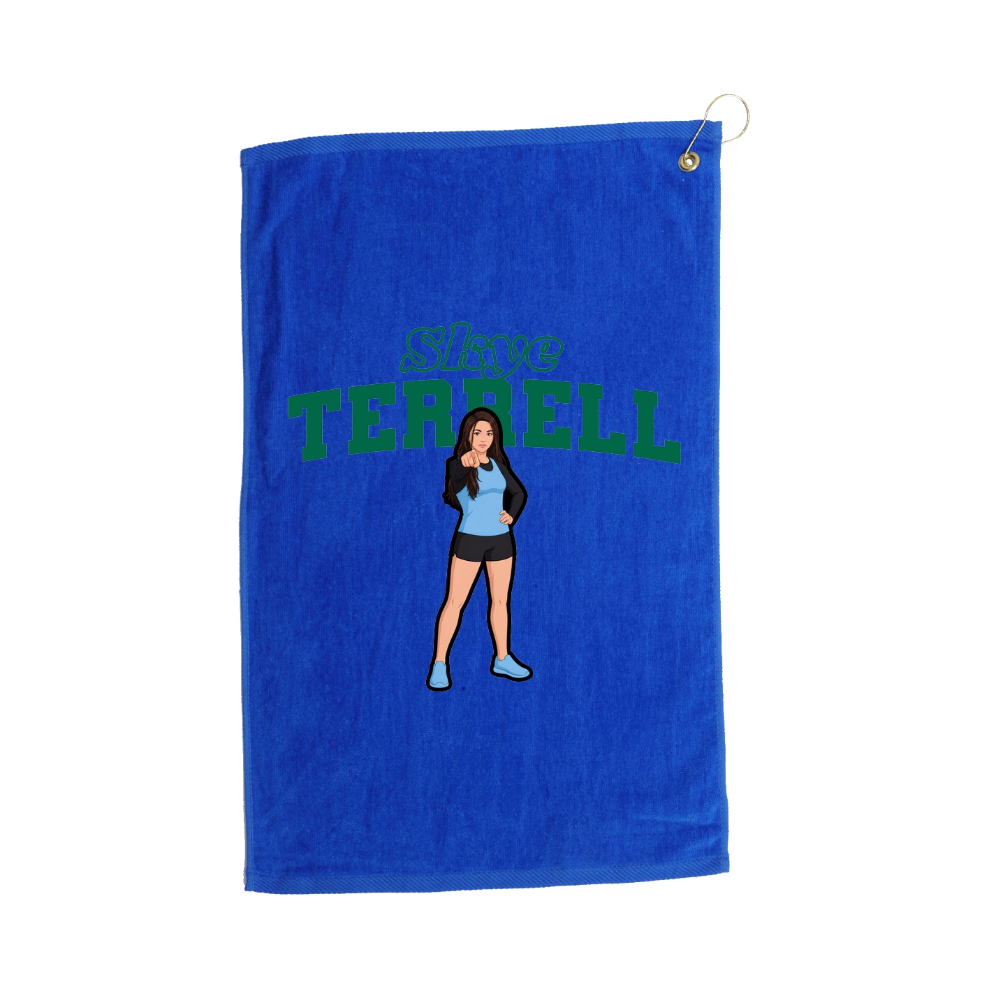 Golf Towel — Name Arch in Royal