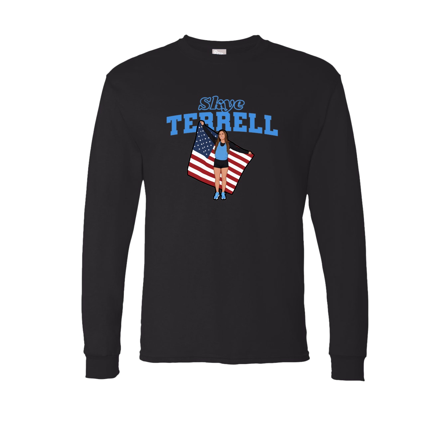 Long Sleeve Tee — Name Arch in Black