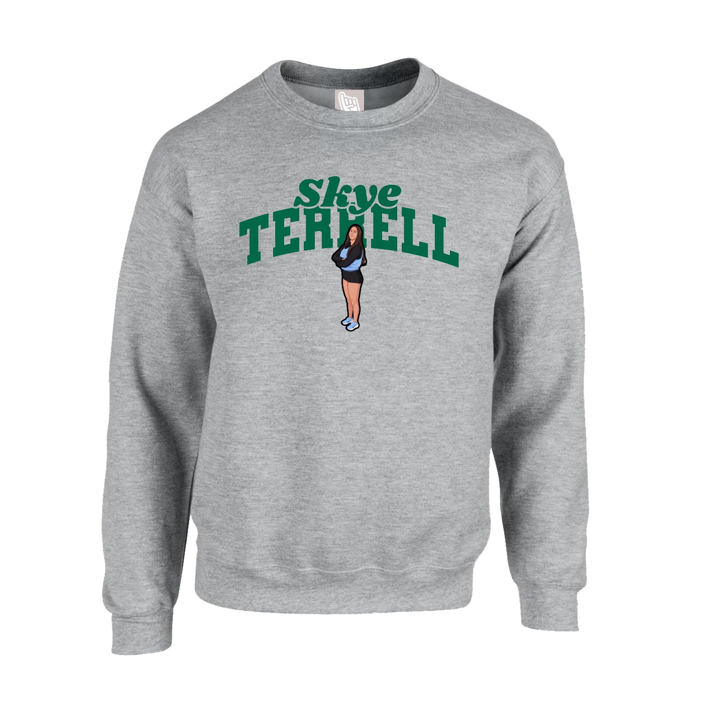 Fleece Crew — Signature Arch in Grey