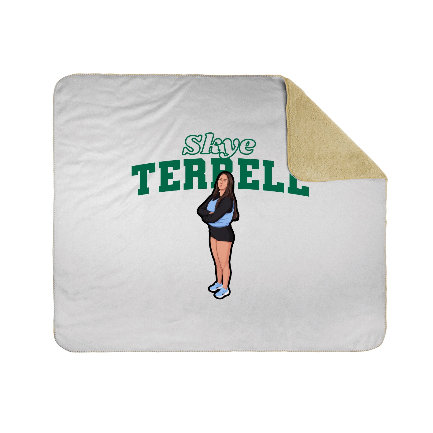 Throw Blanket — Name Arch in White