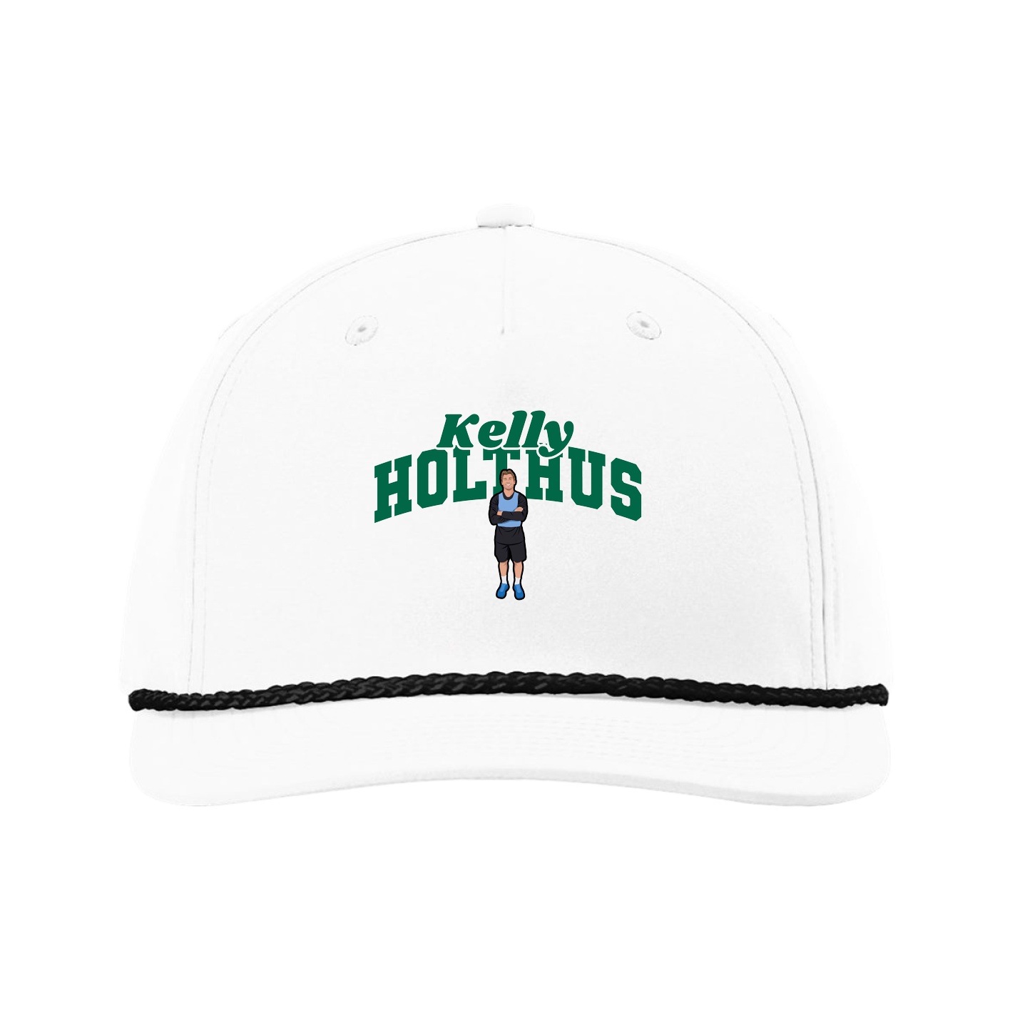 Five-Panel Classic Rope Cap — Signature Arch in White