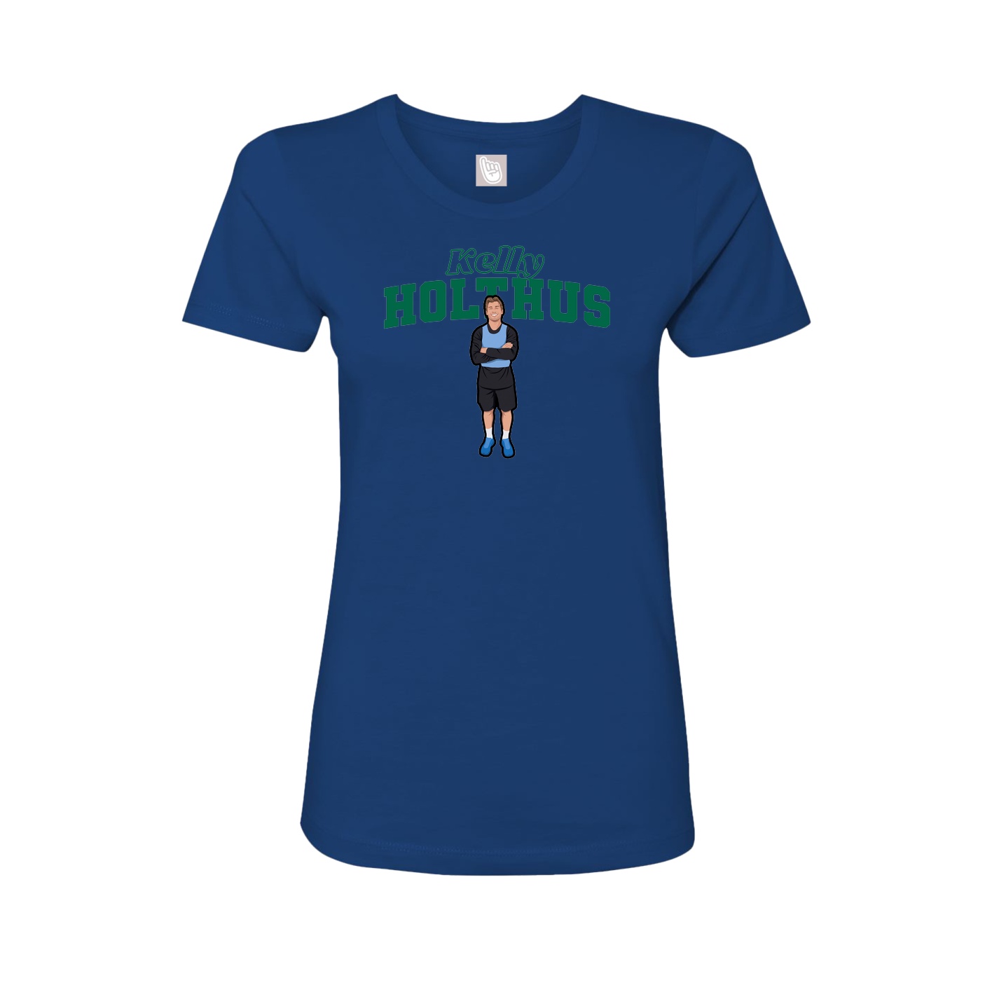 Fitted Women's Tee — Name Arch in Royal
