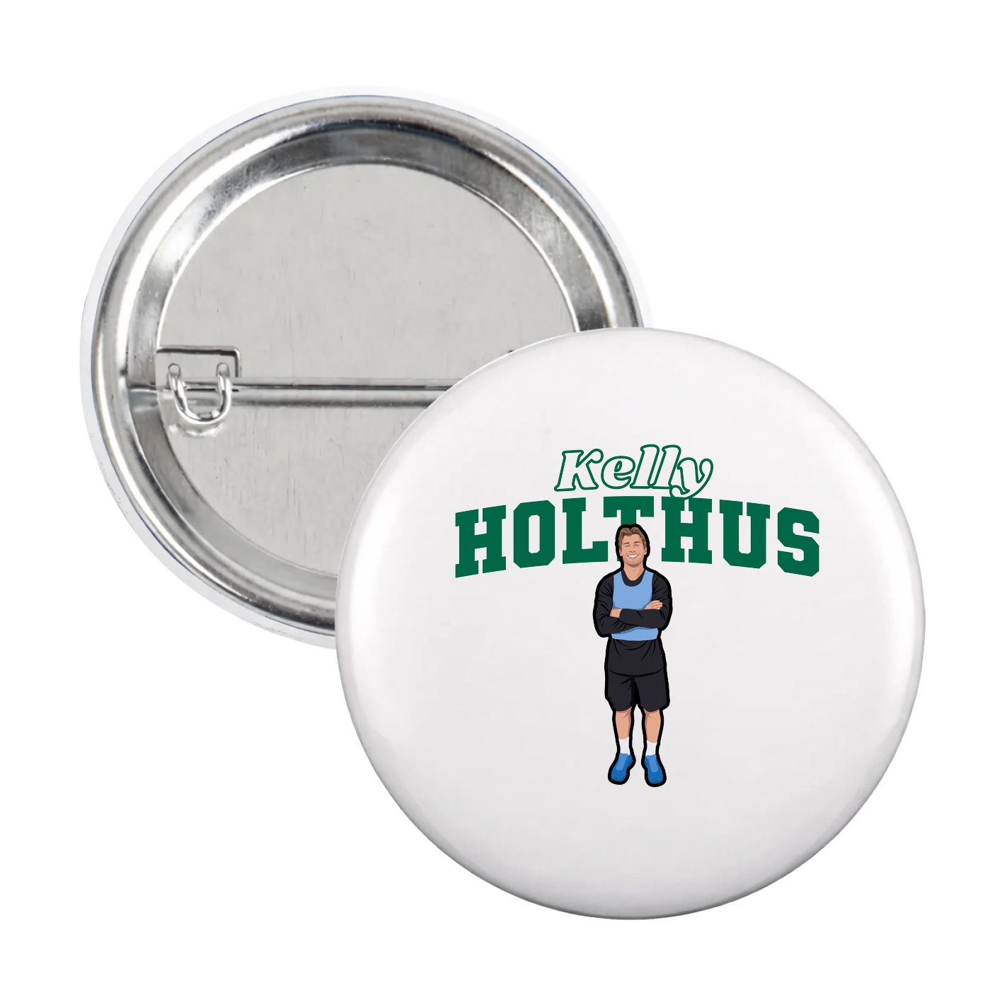 Game Day Button — Name Arch in White