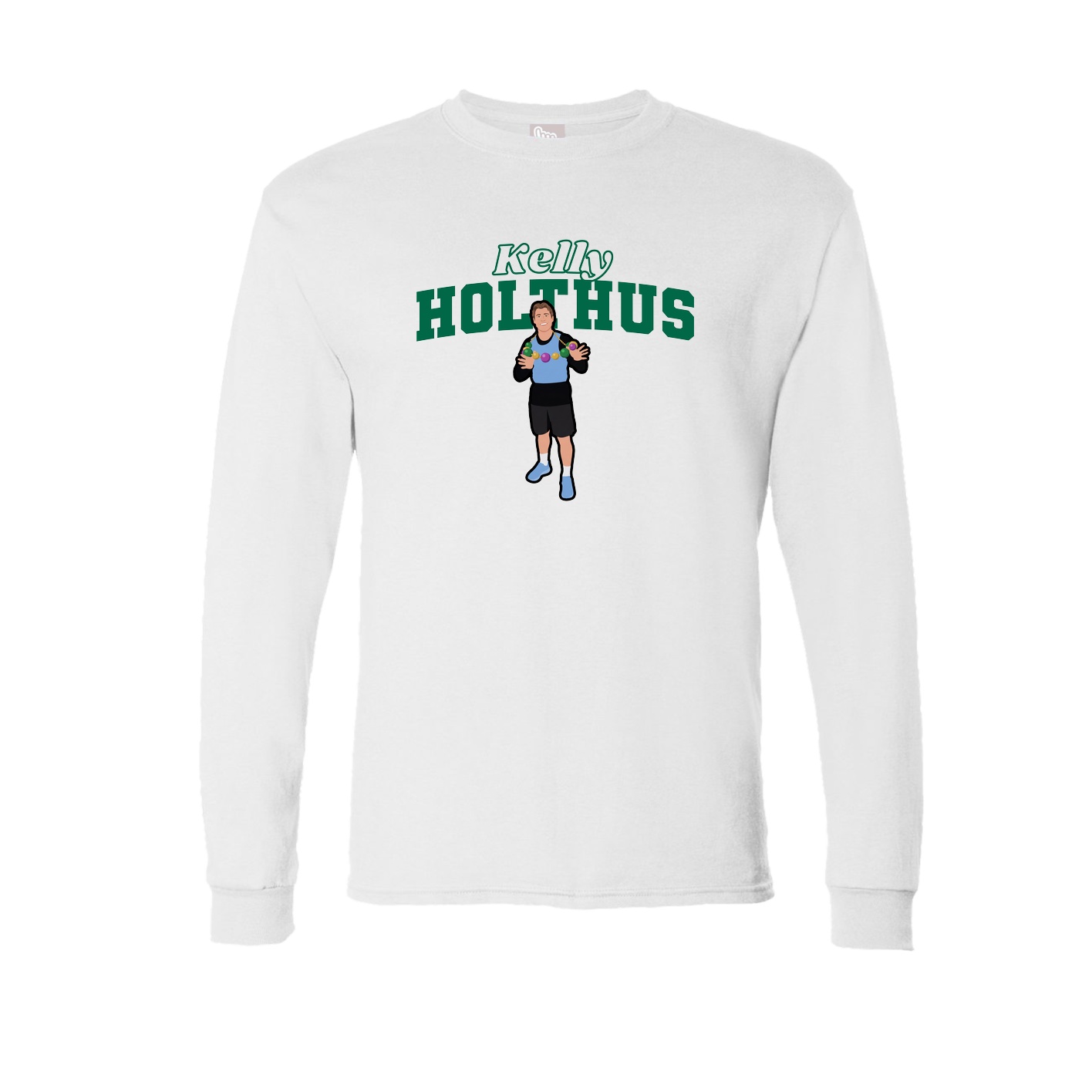 Long Sleeve Tee — Name Arch in White
